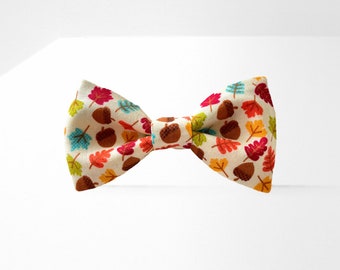 Autumn kids bow tie, Brown yellow bow tie, Chestnuts Bow tie for kids, for baby, Acorns bow for baby, Kids outfit idea, Gifts of autumn