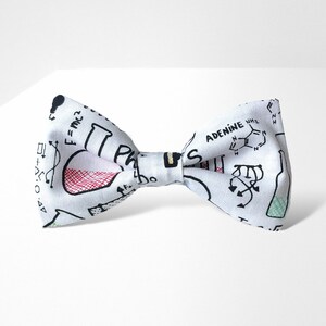 Laboratory physics, chemistry, biology bow tie, gift for teacher, science bowtie, Cotton bow tie, School bow tie, Scientist bow tie image 1