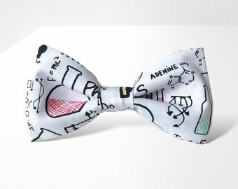 Laboratory physics, chemistry, biology  bow tie, gift for teacher, science bowtie, Cotton bow tie, School bow tie, Scientist bow tie