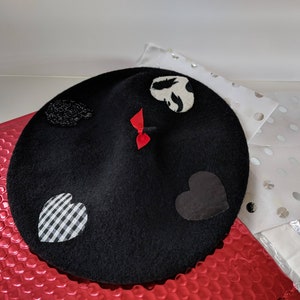 Heart Beret - Patch work, Valentine Beret