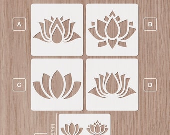 Lotus flower stencil yoga meditation  14.5x 14.5 cm