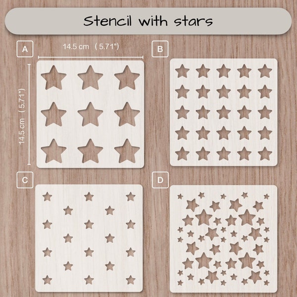 Stars, plastic stencil, reusable, food safe.