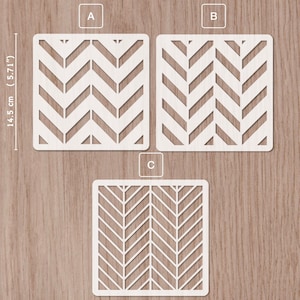 Herringbone chevron stencil small tile
