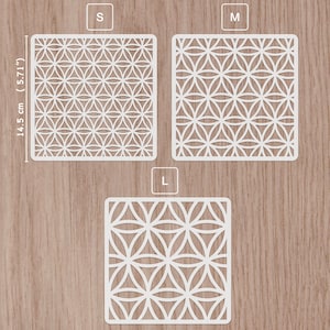Flower of life stencil, floral pattern, ornament 14.5x 14.5 cm stencil form Mylar