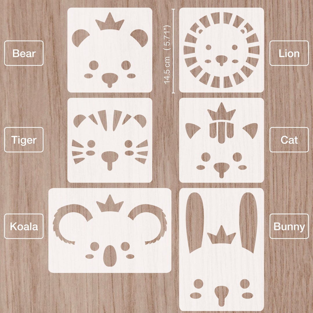 Nursery Animal Stencil Painting Wall Art Nursery Wall Mylar Etsy