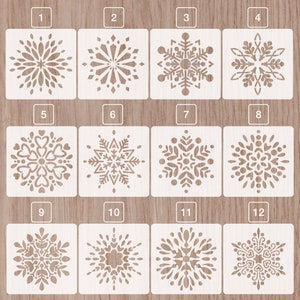 Christmas snowflake, stencil, craft stencil, winter stencil, Mylar 190 microns