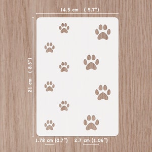 Cat and kitty Paw stencil A5, Cat footprint