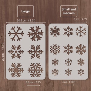 Small Snowflakes Stencil Set 4 Reuseable Snowflake Templates by Craftstar 2  X A5 Sheets 