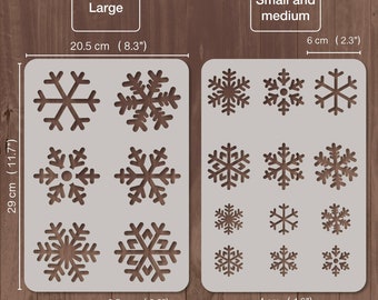 Snowflake Stencil A4 A3 Size 190 Micron Mylar Reusable Flexible Decor ...
