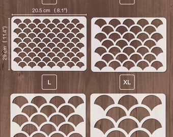 Mermaid Scales stencil A4 size Mylar, dragon scales, fish scale