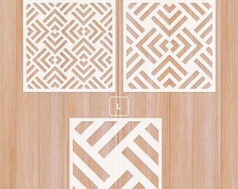 Tile stencil, geometric pattern, lines