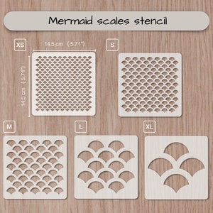 Mermaid Scales stencil Mylar, dragon scales
