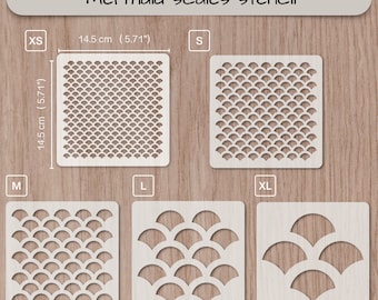 Mermaid Scales stencil Mylar, dragon scales