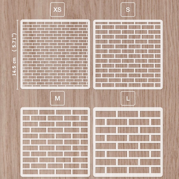 Brick wall small stencil 14.5 cm brickwork brick pattern