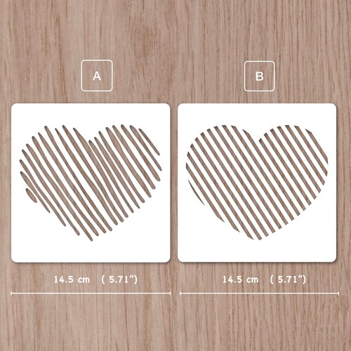 Striped Heart Stencil Nursery Wall Stencil 14.5x 14.5 Cm Etsy