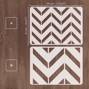 Chevron stencil, A4 size wall stencil