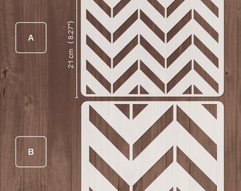 Chevron stencil, A4 size wall stencil