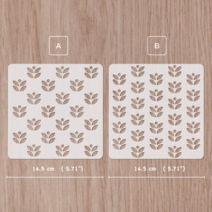 Floral pattern scandinavian flowers stencil 14.5x 14.5 cm