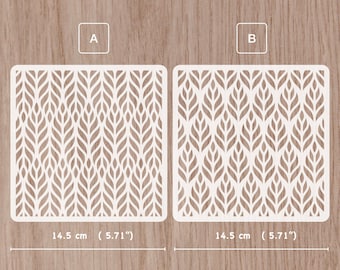Leaf Pattern Stencil, Seamless Floral Design (14.5x14.5 cm)