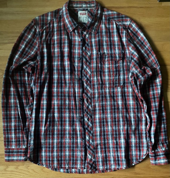 Men’s Levi’s Plaid Button Down Large Flannel EXCE… - image 1