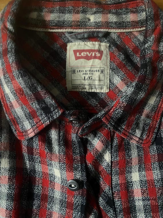 Men’s Levi’s Plaid Button Down Large Flannel EXCE… - image 2