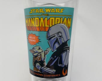 The Mandalorian Star Wars Collectible Glass In Great Shape!