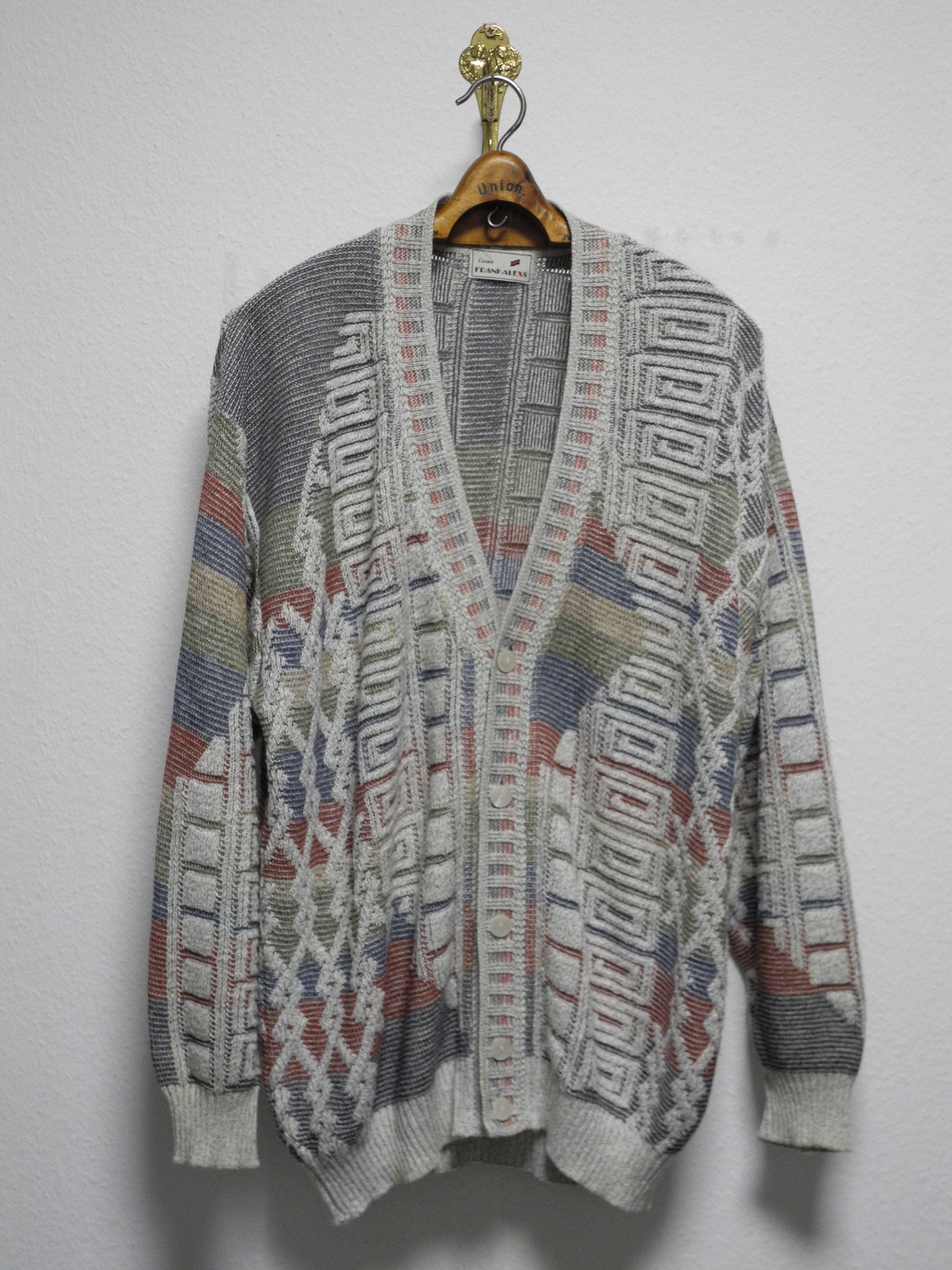 Linea Frank Alexs Vintage Cotton Mix Cardigan XL/XXL Grey - Etsy