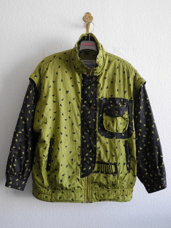 mustard yellow ski jacket