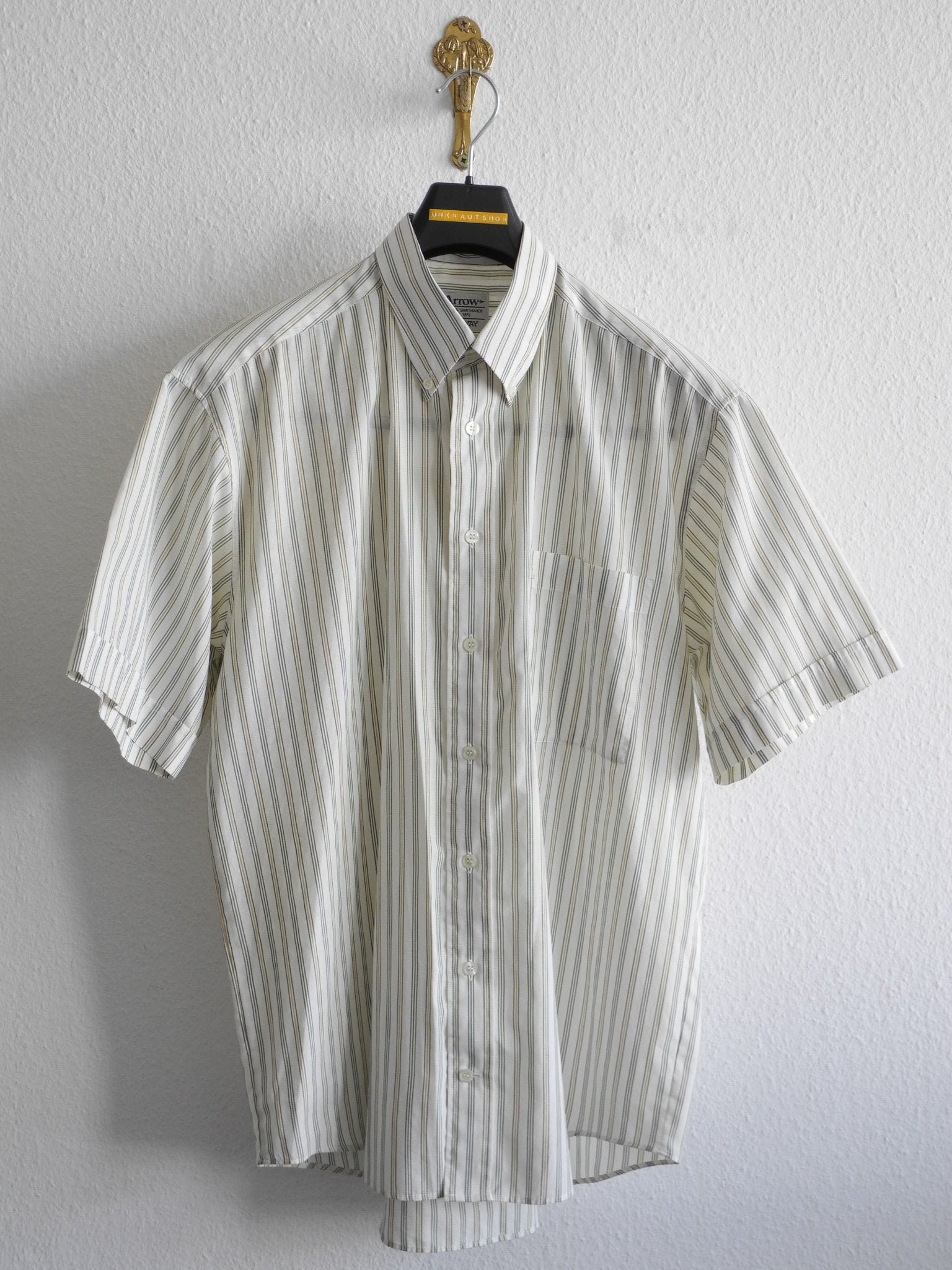 Arrow USA Brigade 80s Vintage Shirt M/L Beige Green Yellow - Etsy