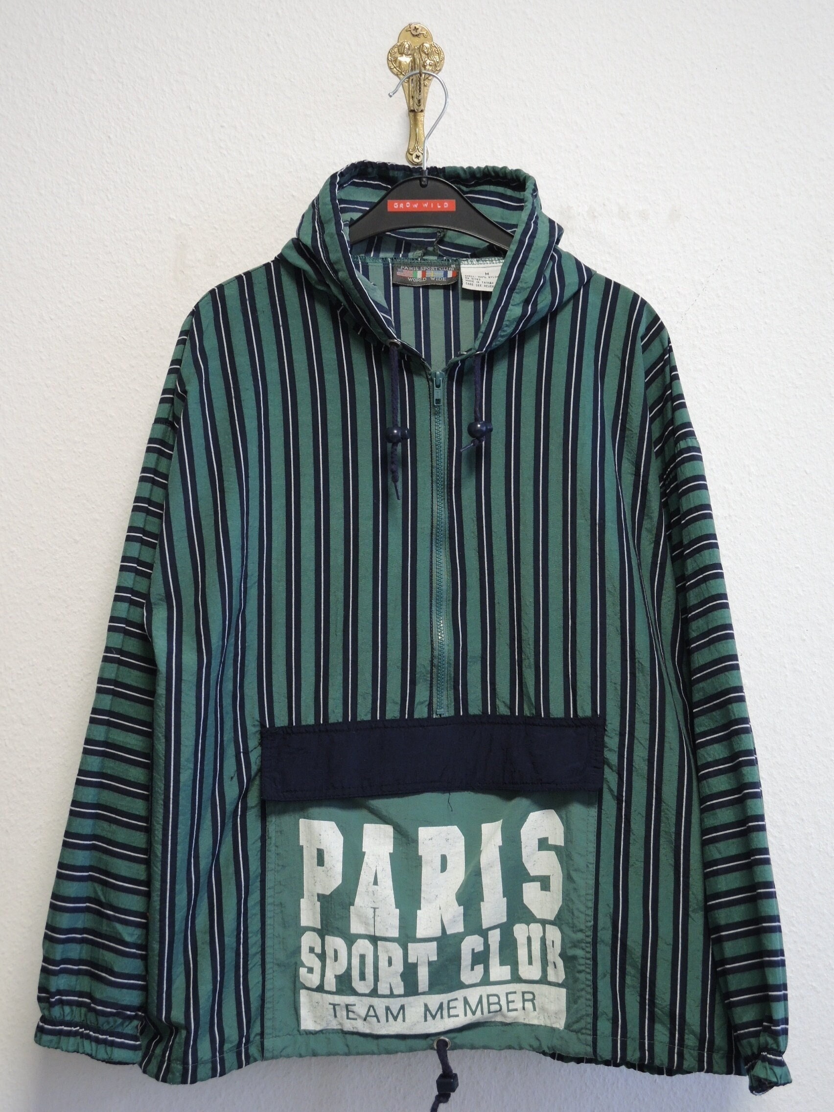 Paris Sport Club Vintage 90s Jacket M/L Green Blue White - Etsy
