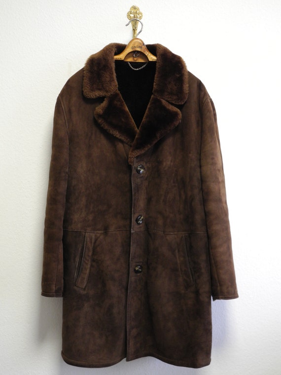 Vater German 70s Shearling Coat L/XL Brown Black L