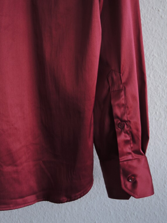 Van Heusen 00s Vintage Slim Fit Hemd M/L Bordeaux Rot Glänzend - Etsy