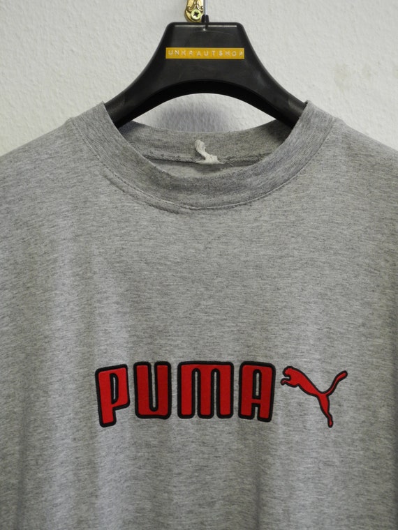 Puma Vintage T-shirt L/XL Grey Red Puma 