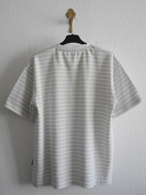 Rivaldi Y2K 00s Vintage T shirt L XL White Black Striped V Neck Etsy