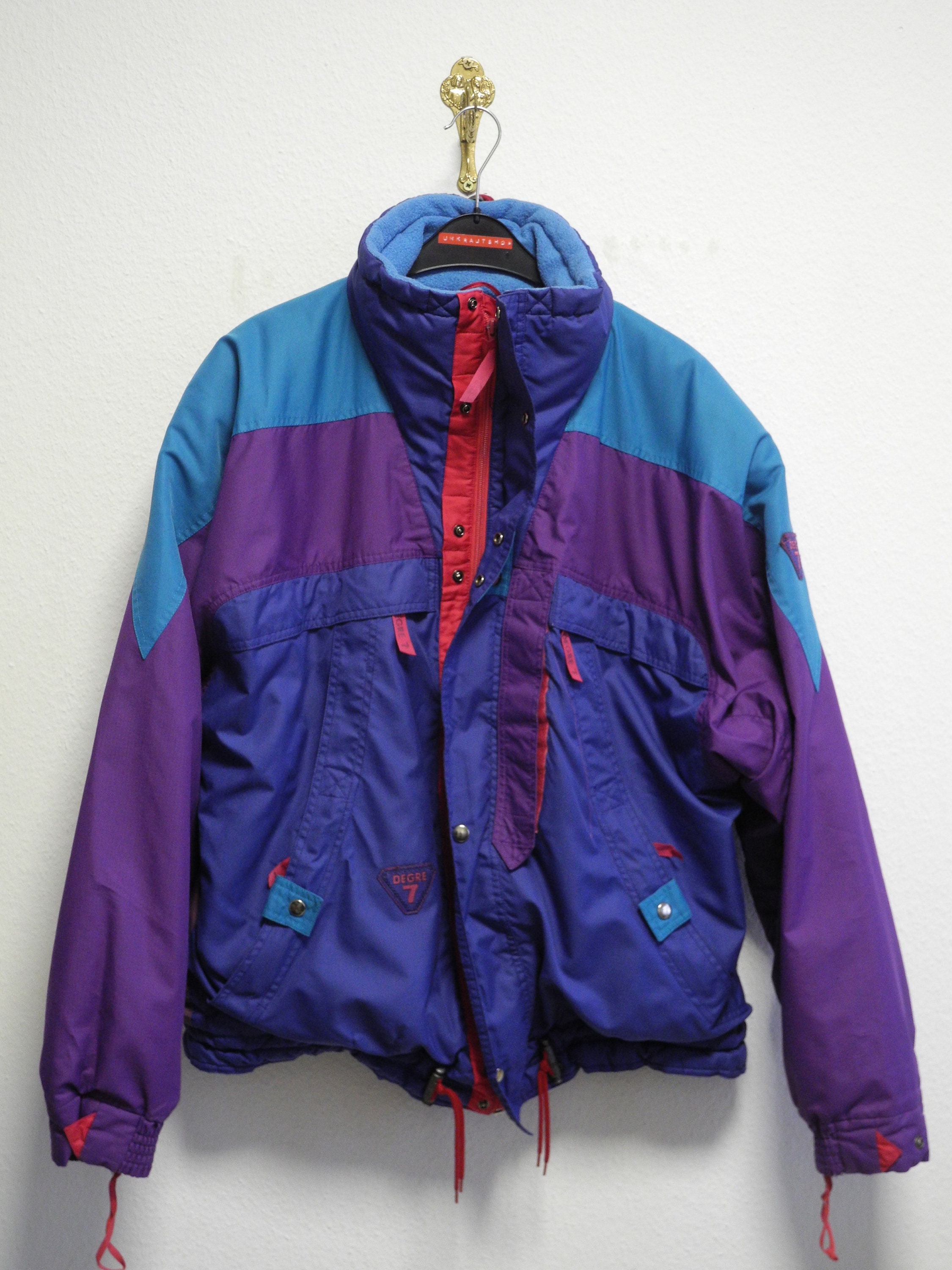 Degre 7 80s/90s Vintage Ski Jacket XL/XXL Blue Purple Red | Etsy