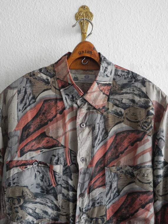 Nouvelle chemise de soie rapide M/L gris rose 90 Camo s surdimensionné Camo 90 psychédélique Hawaii Miami Vice surf planche à roulettes 88836c Nouvelle chemise de soie rapide M/L gris rose 90 Camo s surdimensionné Camo 90 psychédélique Hawaii Miami Vice surf planche à roulettes 88836c