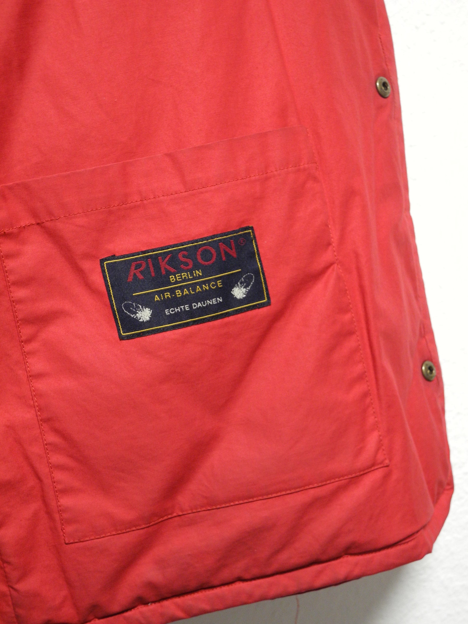 Rikson Berlin Vintage 90s Down Jacket M/L Red Black Buttons | Etsy