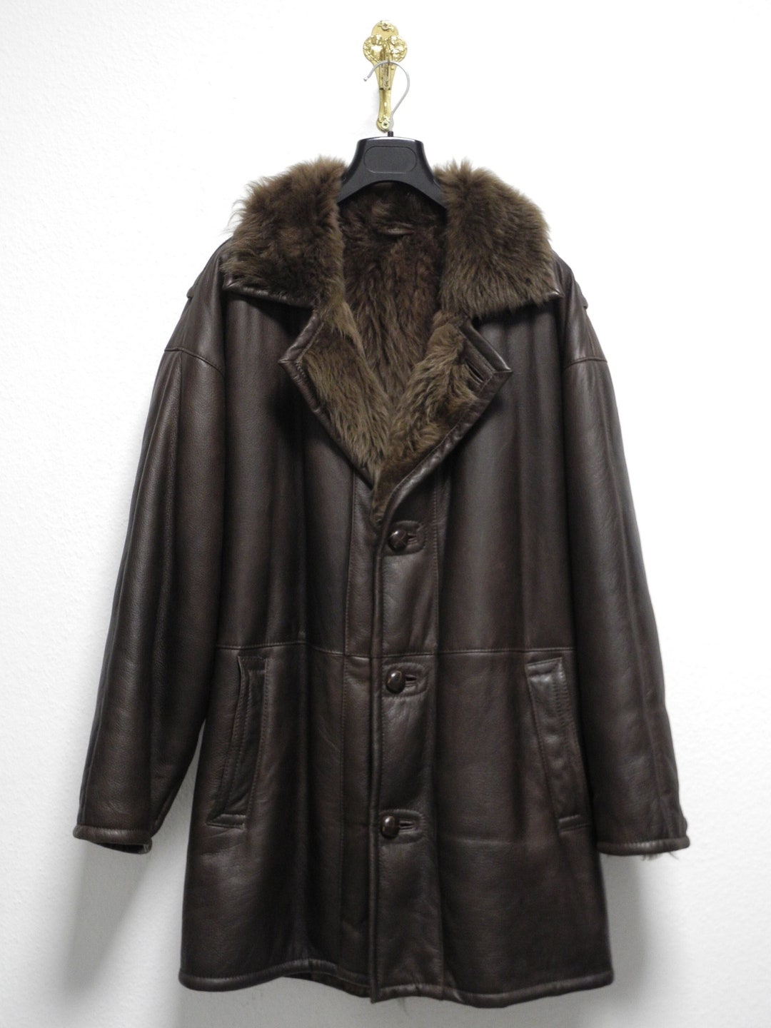 Caban En Cuir Avec Mouton RUPP & TAURECK Made In Germany - Taille 42 L, Cognac - Neuf Avec étiquettes