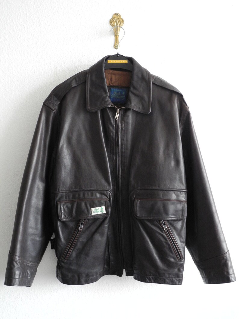 heavy leather bomber jacket