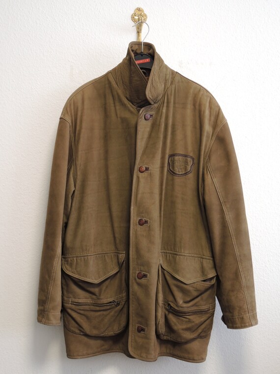 Camel Collection 80s Vintage Leather Jacket L/XL … - image 3