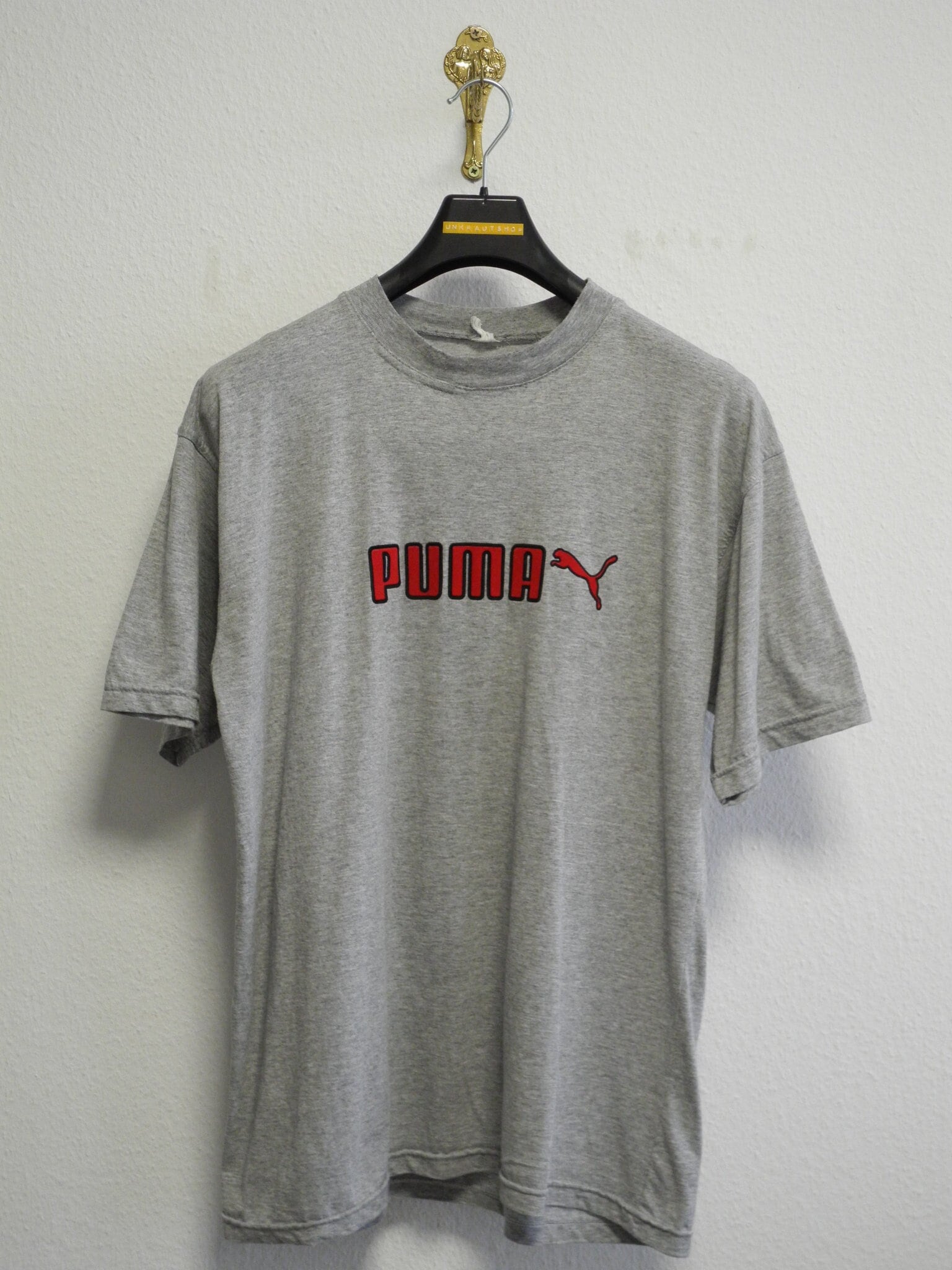 Puma Vintage T-shirt L/XL Grey Red Puma 