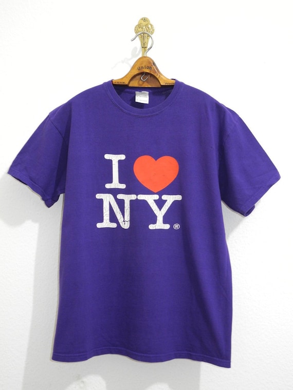 I Love New York Vintage T-Shirt M/L Purple Lila Sk