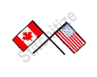 us and canadian flag etsy