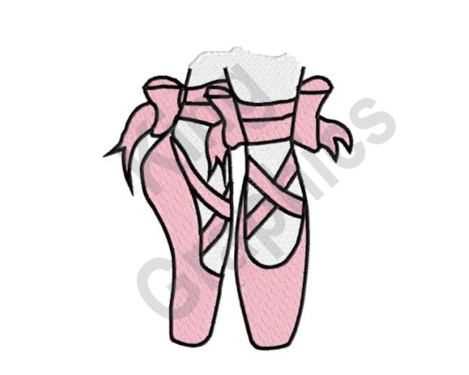 toe shoes - machine embroidery design, ballet shoes, ballet, ballerina