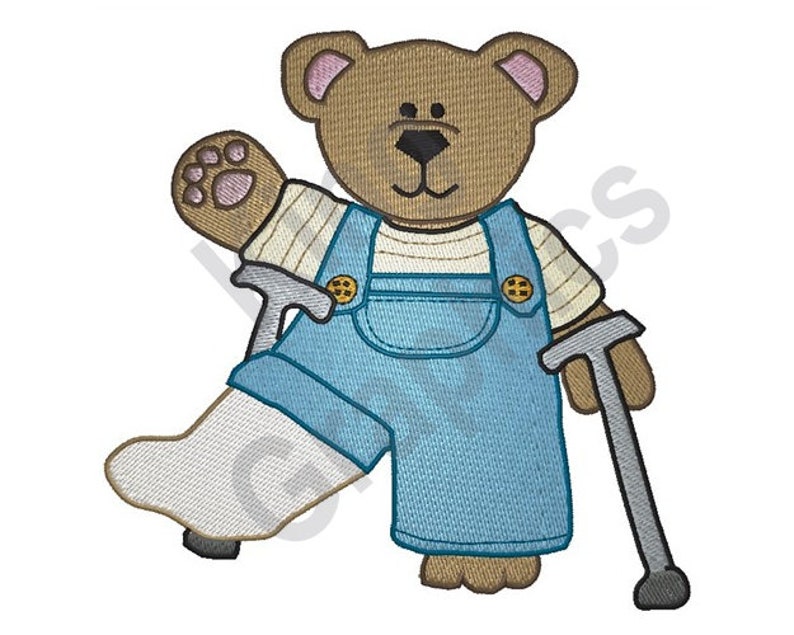 teddy bear with crutches