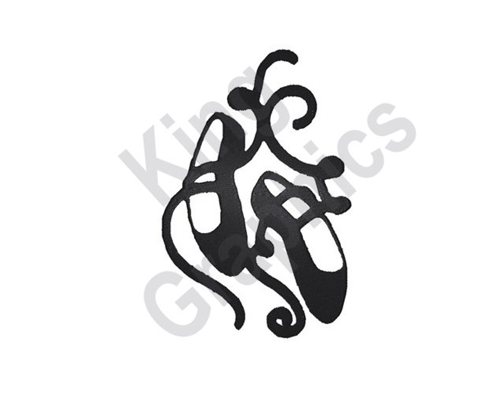 ballet toe shoes - machine embroidery design
