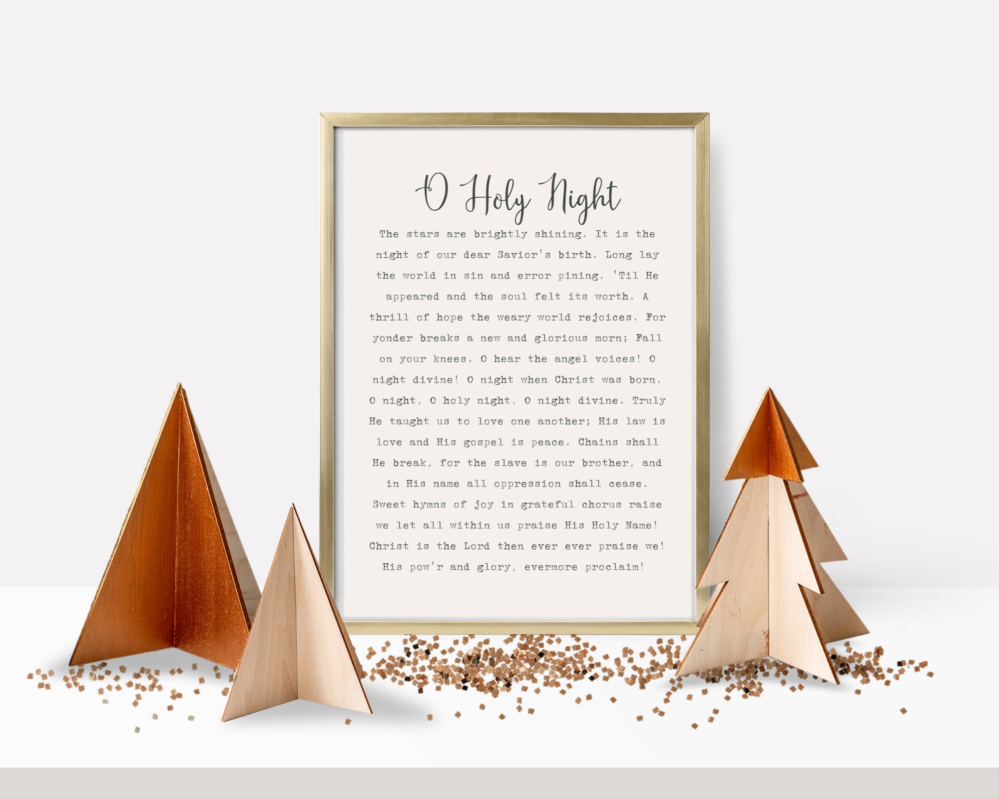O Holy Night Wall Art Printable Wall Decor Lyrics Christmas Decoration ...