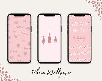 Blush Pink Christmas Phone Wallpaper
