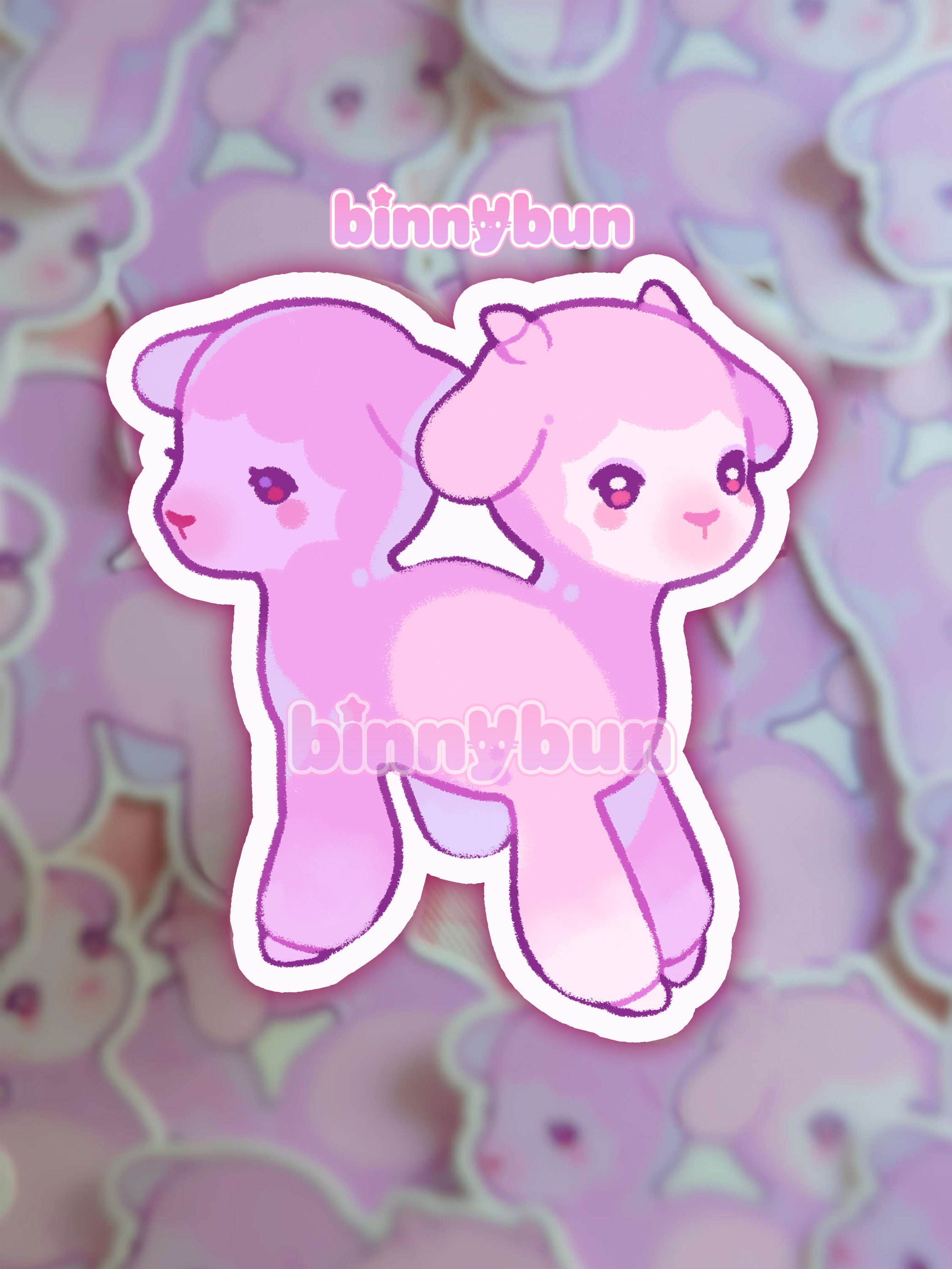 Doubleheaded Lamb Sticker Creepy Cute Pastel Stationary Etsy