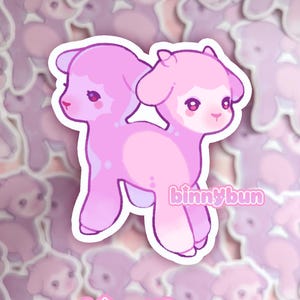 Double-Headed Lamb Sticker | Creepy Cute Pastel Stationary | Waterproof Vinyl Weirdcore Sticker